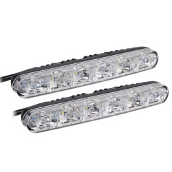NEW GALAXY Дневные ходовые огни, LED 6шт, Линзы, алюм. корп., 130мм, 12V, 2шт