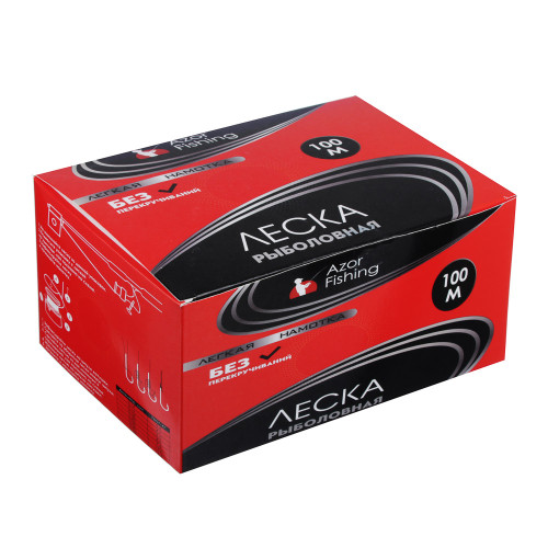 AZOR FISHING Леска "Легкая намотка", нейлон, 100м, 0,25мм, 7,5кг