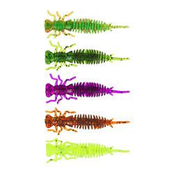 AZOR FISHING Приманка силиконовая "Личинка стрекозы", 8см, 3шт, 5 цветов