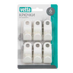VETTA Крючки на вешалку, 6шт, полипропилен