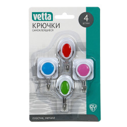 VETTA Крючки самоклеящиеся фигурные "Светофор", на блистере, 4шт, пластик, металл