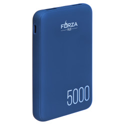 FORZA Аккумулятор мобильный, 5000 мАч, 2xUSB, 2А, прорезиненное покрытие, пять цветов