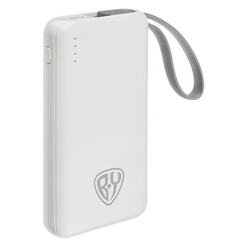 BY Аккумулятор мобильный, 3000 мАч, USB, 1А, встроенный кабель iP, белый