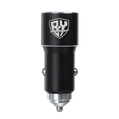 BY Motorsport Автомобильное зарядное устройство, Type-C/USB, 3А, 12В, Быстрая зарядка QC3.0, металл