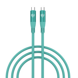 BY Кабель для зарядки Flexi Type-C-Type-C, 1 м, 3А, Быстрая зарядка, PD 65W, бирюзовый