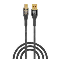 BY Кабель для зарядки Space Cable Techno Micro USB, 1 м, 3А, Быстрая зарядка QC3.0, черный
