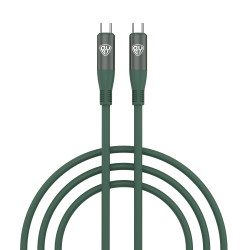 BY Кабель для зарядки Flexi Type-C-Type-C, 1 м, 3А, Быстрая зарядка PD, 65W, зеленый