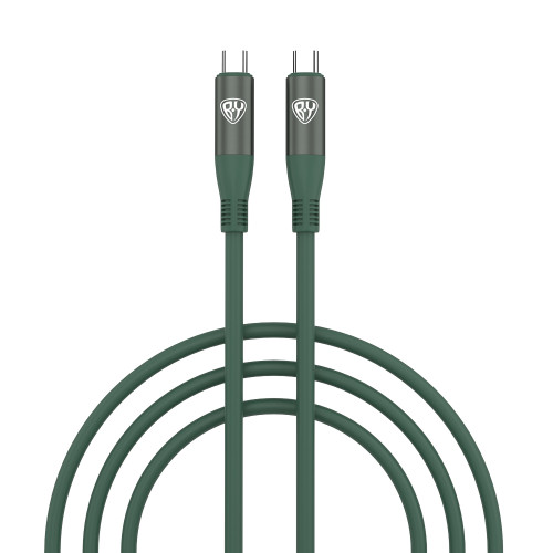 BY Кабель для зарядки Flexi Type-C-Type-C, 1 м, 3А, Быстрая зарядка PD, 65W, зеленый