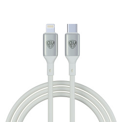 BY Кабель для зарядки Space Cable Pro Type-C - iP, 2.4А, 1м, Быстрая зарядка, штекер металл, белый