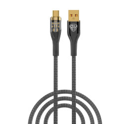BY Кабель для зарядки Space Cable Techno Type-C, 1 м, 3А, Быстрая зарядка QC3.0, черный