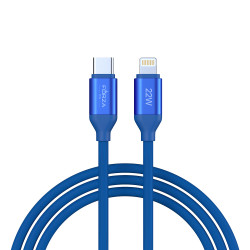 FORZA Кабель для зарядки Лето Type-C - iP, 1м, 2.4А, Быстрая зарядка, 22W, прорез.кабель, пакет