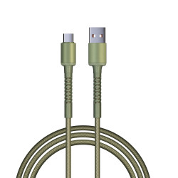 BY Кабель для зарядки XXL Type-C, 2м, 3А, Быстрая зарядка QC3.0, зеленый