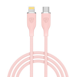 BY Кабель для зарядки Elite Type-C - iP, 2.4А, 1м, 22W, Быстрая зарядка, розовый