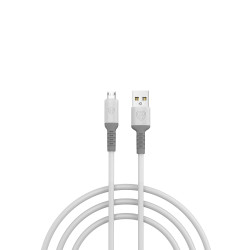 BY Кабель для зарядки Powerful Micro USB, 1м, 3A, QC 3.0, силиконовая оплетка, белый