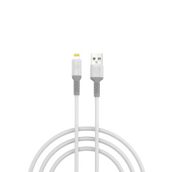 BY Кабель для зарядки Powerful iP, 1м, 2,4A, силиконовая оплетка, белый