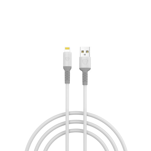BY Кабель для зарядки Powerful iP, 1м, 2,4A, силиконовая оплетка, белый