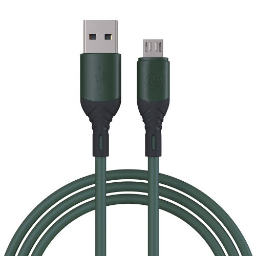 ВСЁГАЗИН Кабель для зарядки Карнавал Micro USB, 1м, 2.4А, зеленый