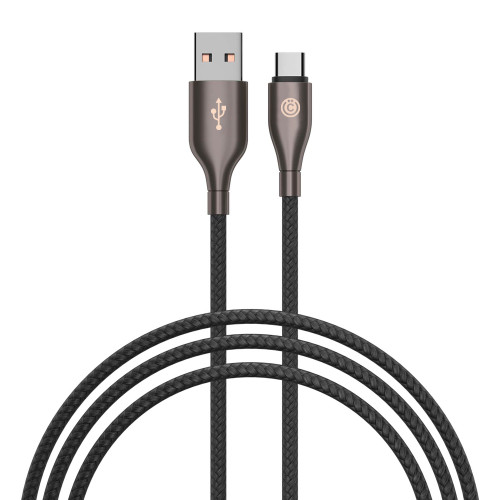 ВСЁГАЗИН Кабель для зарядки Керамика Type-C, 1м, 3А, Быстрая зарядка QC3.0, тканевая оплётка