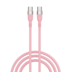 BY Кабель для зарядки Live Type-C-Type-C, 1м, 3А, Быстрая зарядка PD, 65 W, розовый