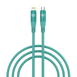 BY Кабель для зарядки Flexi Type-C-iP, 1 м, 2,4 А, Быстрая зарядка PD, 22W, бирюзовый