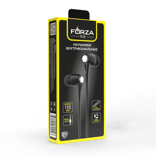 FORZA Наушники проводные внутриканальные, гарнитура, карт.коробка