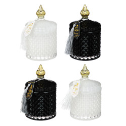 NEW GALAXY Ароматизированная свеча Blaсk&White 160гр. wood sage, white flower, bluebell, pear