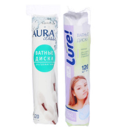 Ватные диски LURE/AURA, 120шт