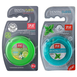 Зубная нить SPLAT Professional Dental Floss Бергамот и лайм/Мята с волокнами серебра, 30 м
