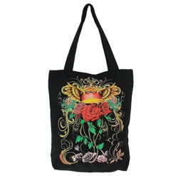 GALANTE Сумка молодежная, текстиль, 35х40х10см, "Rock&Rose", черная