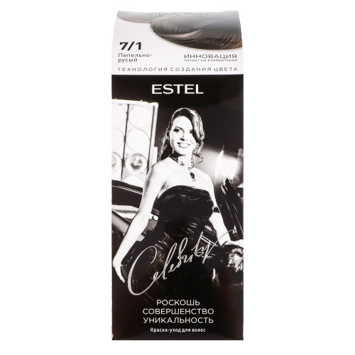 ESTEL CELEBRITY Краска-уход для волос, тон 7/1 пепельно-русый