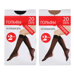 GALANTE Гольфы женские 2 пары, 20 ден, р.23-25, полиамид 88%, эластан 12%, 2 цвета