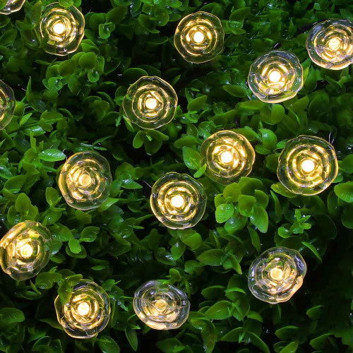 INBLOOM Гирлянда на солн. батарее, 25LED, 7м, шампань, 2 реж, роза, ПВХ 2V80mA,1.2V600mAh