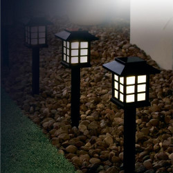 INBLOOM Фонарь садовый на солнечной батарее, пластик, 8,5х8,5х38см 1,2 Вт NI-MH 1.2V/600 Мач, IP 42