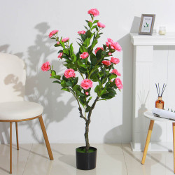 INBLOOM Растение искусственное Роза светло-розовая, 130см, PEVA, цемент