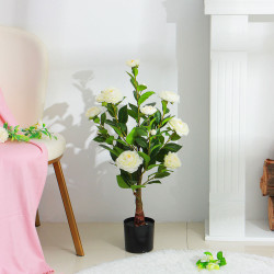 INBLOOM Растение искусственное Роза китайская белая 70см
