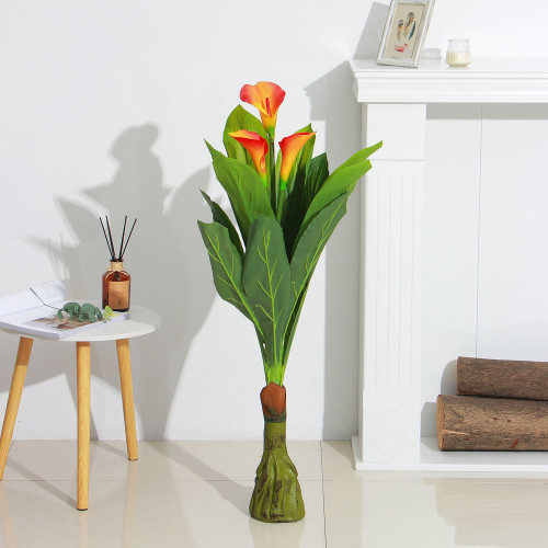 INBLOOM Растение искусственное Каллы, 100см, PEVA, цемент