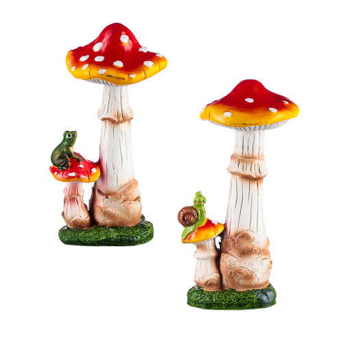 INBLOOM Фигура садовая "Грибы", h24-25см, полистоун, 2 дизайна