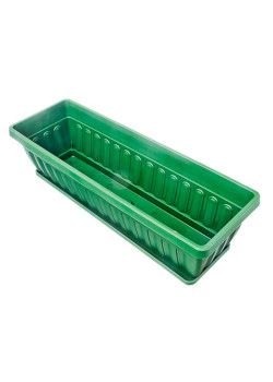 Ящик для цветов балконный с поддоном, 50x16x13,5см, пластик