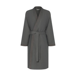 BY COLLECTION Халат мужской вафельный, size M, 90% хлопок, 10% полиэстер, графит