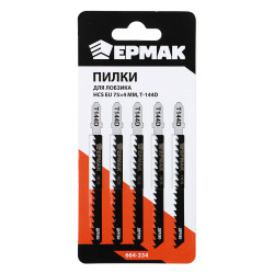 ЕРМАК Пилки для эл.лобзика (HCS EU 75х4мм.) T-144D (дер., быст.рез.), 5шт.