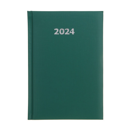Ежедневник на 2024 "ТЕКСТУР" А5, 352 стр., тв.обл.с поролоном, фактурный бумвинил, зеленый