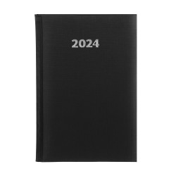 Ежедневник на 2024 "ТЕКСТУР" А5, 352 стр., тв.обл.с поролоном, фактурный бумвинил, черный