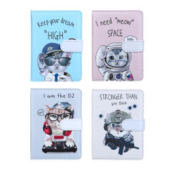 Зап.книжка А6, 10,5X14,5см, 80л., "Крутые котики", тв. обл. с поролоном, иск. кожа, магнит, 4 диз.