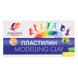 ЛУЧ Пластилин "Классика", 6 цветов, 120 грамм, со стеком, в картонной коробке