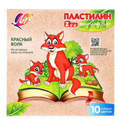 ЛУЧ Пластилин "ZOO", 10 цветов, 150 грамм, в картонной коробке