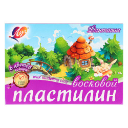 ЛУЧ Пластилин "Фантазия", восковой, 8 цветов, 120 грамм, со стеком, в картонной коробке