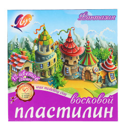 ЛУЧ Пластилин "Фантазия", восковой, 12 цветов, 180 грамм, со стеком, в картонной коробке