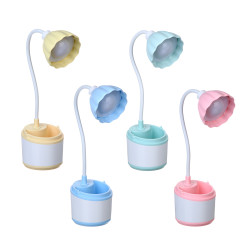 Светильник LED "2 в 1", подст. д/ручек, 9,5х9,5х41см, USB, 4 цвета