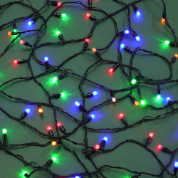 Гирлянда уличная с насадками "Колбочка" 10 м СНОУ БУМ, 100 LED ламп, свечение мульти, ПВХ черный, 8 режимов, 220В