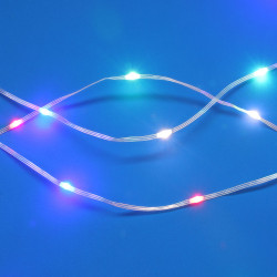 Гирлянда уличная нить росы "Звездный трек" 10 м СНОУ БУМ, 100 LED ламп Extra, свечение мульти, ПВХ прозрачный, 8 режимов, 220В, медь